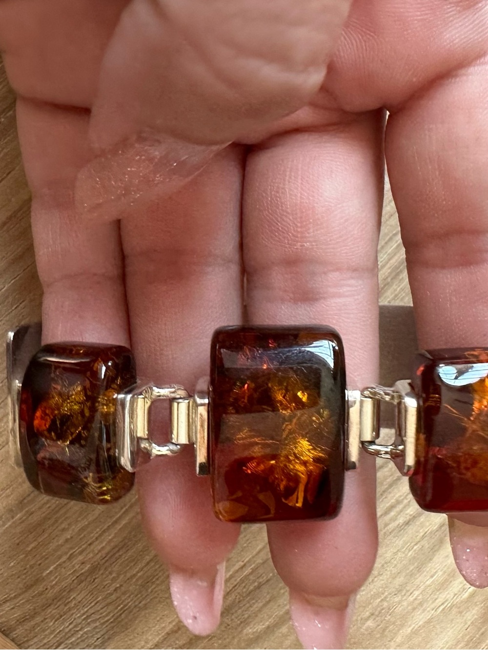 Sterling silver Amber Statement Bracelet